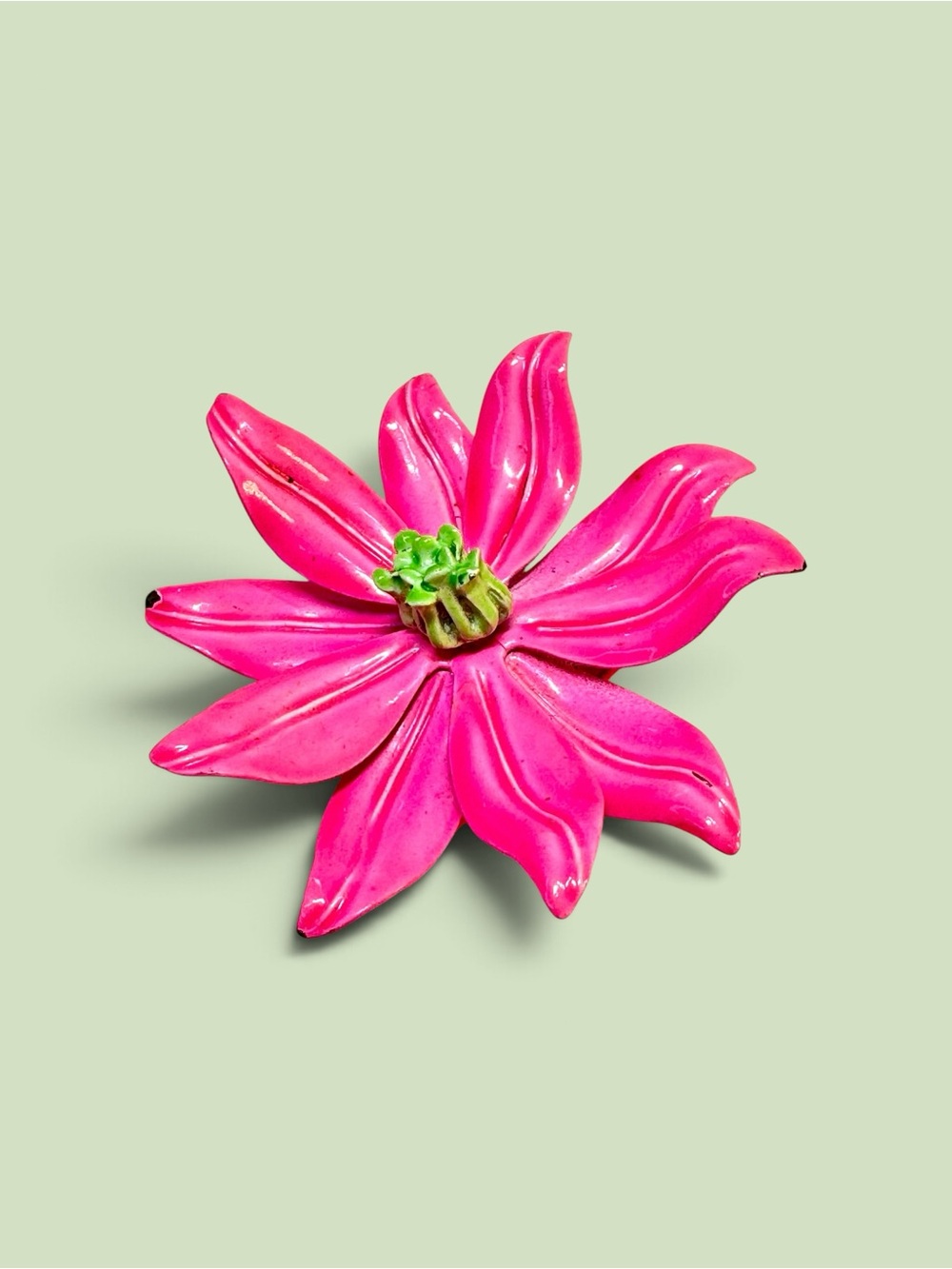 Pink Floral Enamel Statement Brooch - Stylish Flower